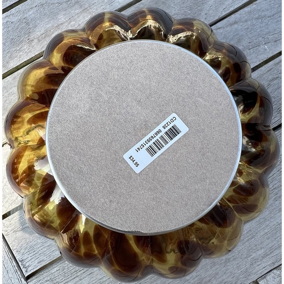 NEW Bath and Body Works 3-Wick Candle Holder Glass Pedestal Pumpkin - Picture 5 of 7